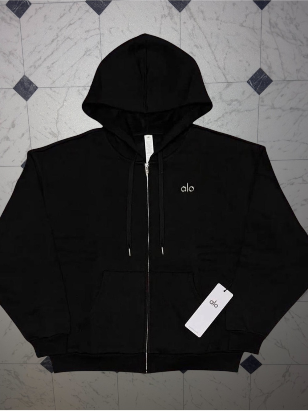 ALO Yoga Black Zip-Up Hoodie